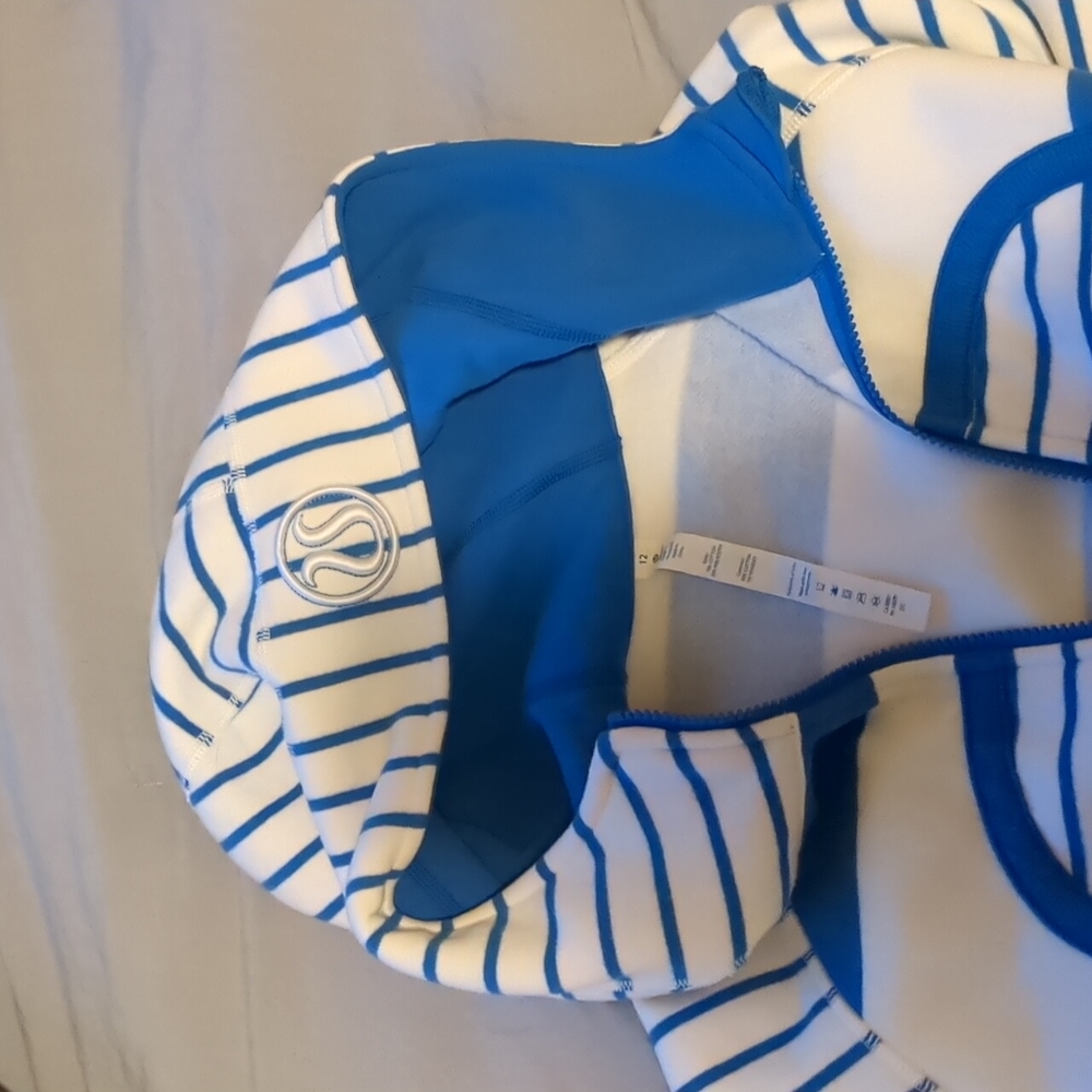 Blue and White Lululemon scuba hoodie